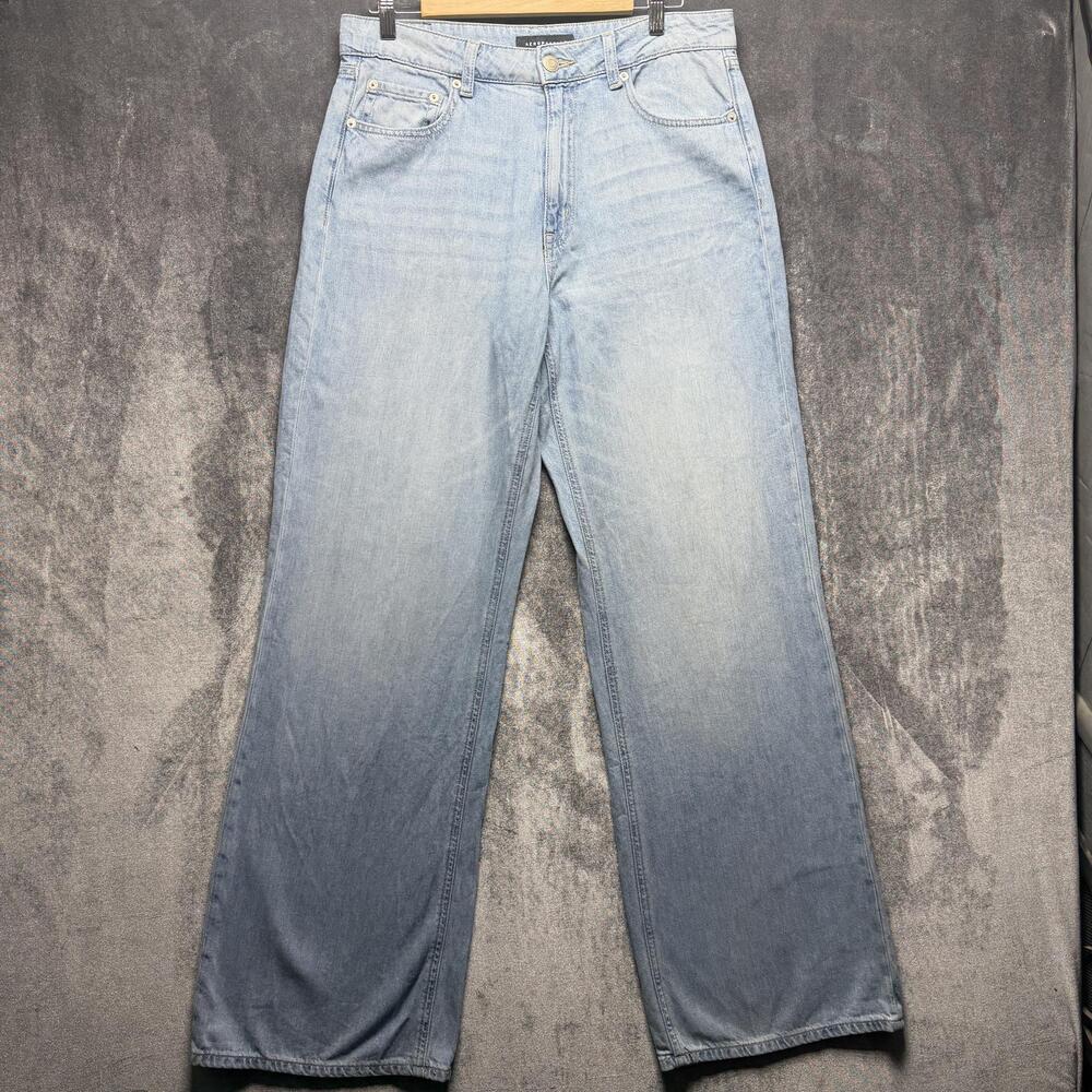Aeropostale Jeans Womens 10 Blue High Rise Wide Leg Relaxed Light Wash Denim